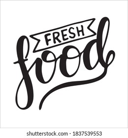 Fresh Food Vector Lettering Black Stock Vector (Royalty Free ...