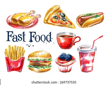 fresh food vector logo design template. hot dog, hamburger or dessert, drink icon.