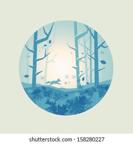 Fresh Forest Scenic - Vector illustration.