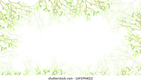 Fresh frame with leaves. Vector illustration.
