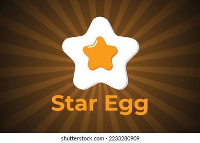 Fresh Fried Egg Logo in a shape of star template designs, Yummy egg logo vector illustration