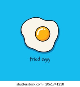 Fresh fried egg vector icon illustration.