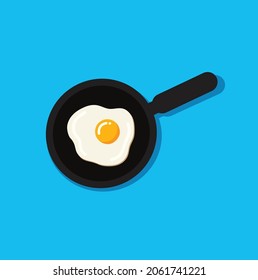 Fresh fried egg vector icon illustration.