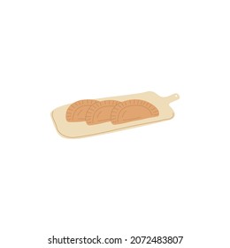 Fresh fried empanadas. Cartoon vector illustration