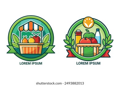 Fresh and friendly grocery logo. Versatile vector for shops, markets. Build a strong brand identity.