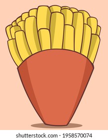Fresh fries. Potato fries vector and illustration