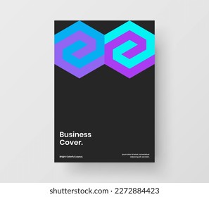 Fresh front page A4 vector design illustration. Premium mosaic hexagons banner concept.