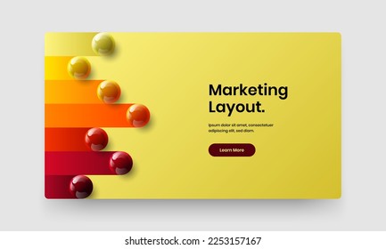 Fresh front page vector design concept. Amazing realistic balls corporate cover template.