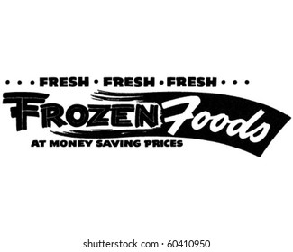 Fresh Frozen Foods - Ad Banner - Retro Clip Art