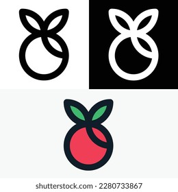 Logotipo de resumen de Apple Fruit Fresco