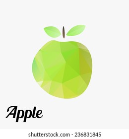 fresh fruit apple colorful outline modern triangle texture. vector illustration