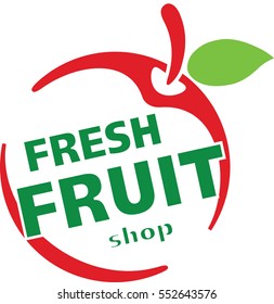 Fresh fruit apple logo design vector template. 
