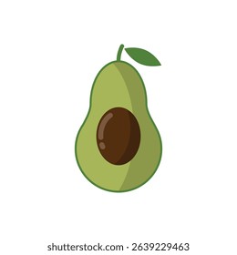 Fresh fruit avocado. Realistic vector avocados illustration. Whole and cut avocado