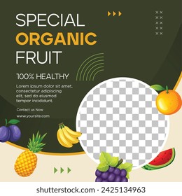 Fondo de fruta fresca con foto para publicación en redes sociales