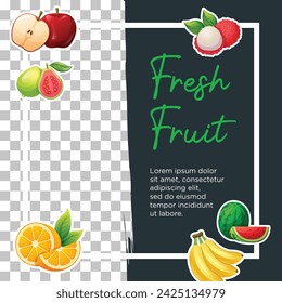 Frischer Obst Hintergrund mit Foto für Social Media Post