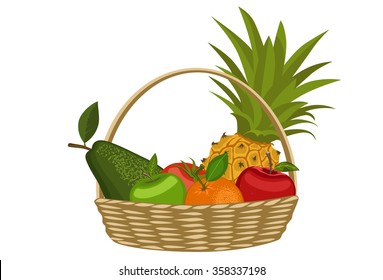 Fresh fruit in a basket