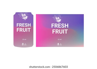 fresh fruit beverage packaging template mockup