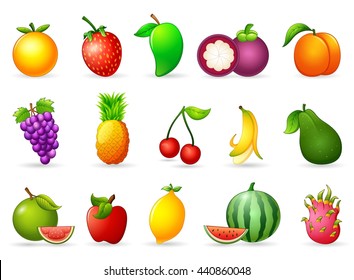 Dibujos animados de frutas frescas