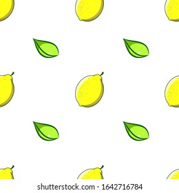 fresh fruit cartoon seamless pattern