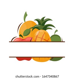 fresh fruit cartoon vector design