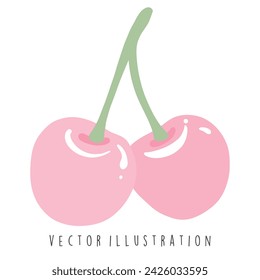 fresh fruit cherry vector illustration