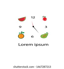 fresh fruit circular to form a wall clock, a simple design.