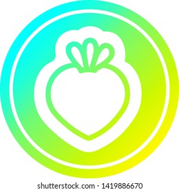icono circular de fruta fresca con acabado degradado fresco