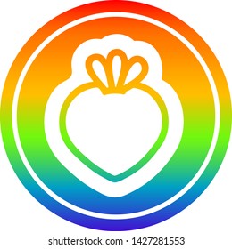frisches Fruchtkreissymbol mit Regenbogengradientenverzierung