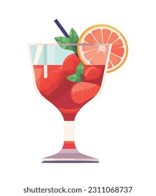 Fresh fruit cocktails gourmet drink icon isolated