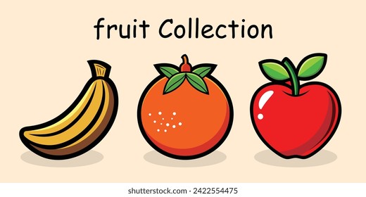 colección de fruta fresca con diseño plano