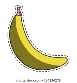 fresh fruit with cut line isolated icon