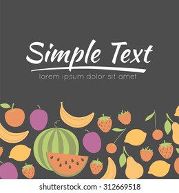 fresh fruit - design concept. Hand drawn vector illustration.