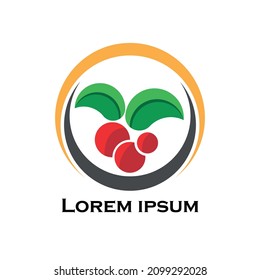 fresh fruit design logo vector. organic fruit illustration vector