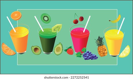 Fresh fruit drinks, fruit and vegetable freshes and smoothies, a tasty treat for your health.