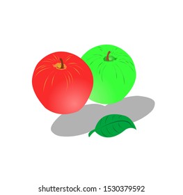 fresh fruit of green and red apple