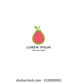 Fresh Fruit Guava Logo Icon Design Template Vector Illustration