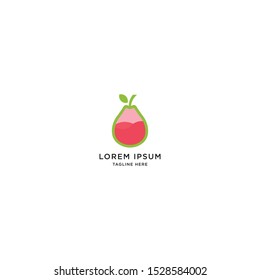 Fresh Fruit Guava Logo Icon Design Template Vector Illustration