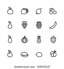 fresh fruit icon set