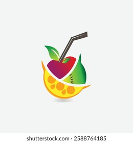 Fresh fruit illustration vector logo for store
