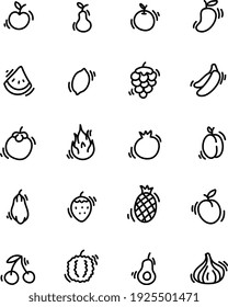 Fresh fruit, illustration, vector on white background.