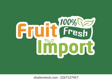 FRESH FRUIT IMPORT VECTOR ICON LOGO DESIGN