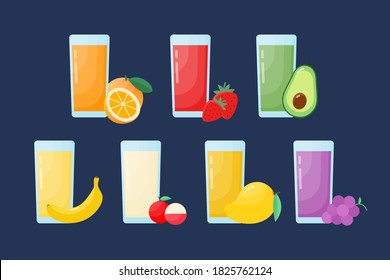 Fresh fruit juice design. Vector Illustration