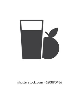 Fresh fruit juice in glass icon vector, filled flat sign, solid pictogram isolated on white. Symbol, logo illustration. Pixel perfect