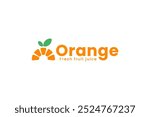 Fresh fruit juice logo design template. Orang juice bar logo design.