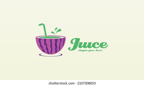 Fresh Fruit Juice Logo Design Concept Vector