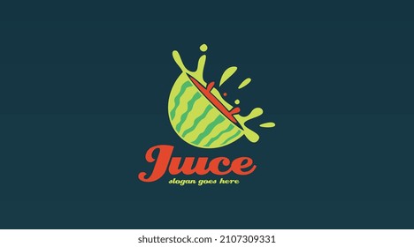Design-Konzept für Frischobst-Saft-Logo, Vektorgrafik