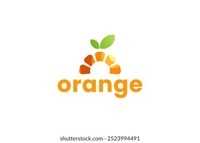 Fresh fruit juice logo design template. Orang juice bar logo design.