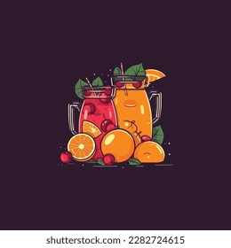 fresh fruit juice logo vector
