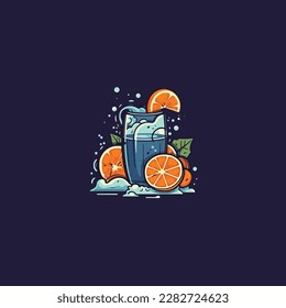 fresh fruit juice logo vector