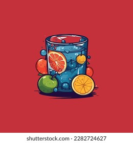 fresh fruit juice logo vector